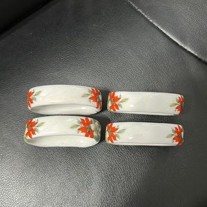 Christmas bone china napkin rings from Taiwan. Brand new never been used